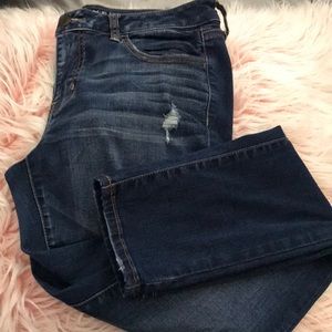 American Eagle Jeggings Dark Destroy 12 W/ Stretch